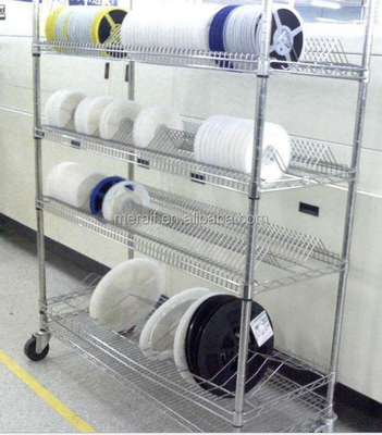 De Zaal van SMT Schoon van de de Spoelopslag van Eletronic Antistatisch van de Karsmt van het het Roestvrije staalrek de Karrenesd de Opslagkarretje van PCB