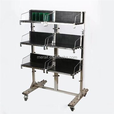Van de Omzetpcb van de fabrieksprijs Antistatische van het Rekhang basket trolley stainless steel SMT de Spoelesd Antistatische de Opslagkar van PCB